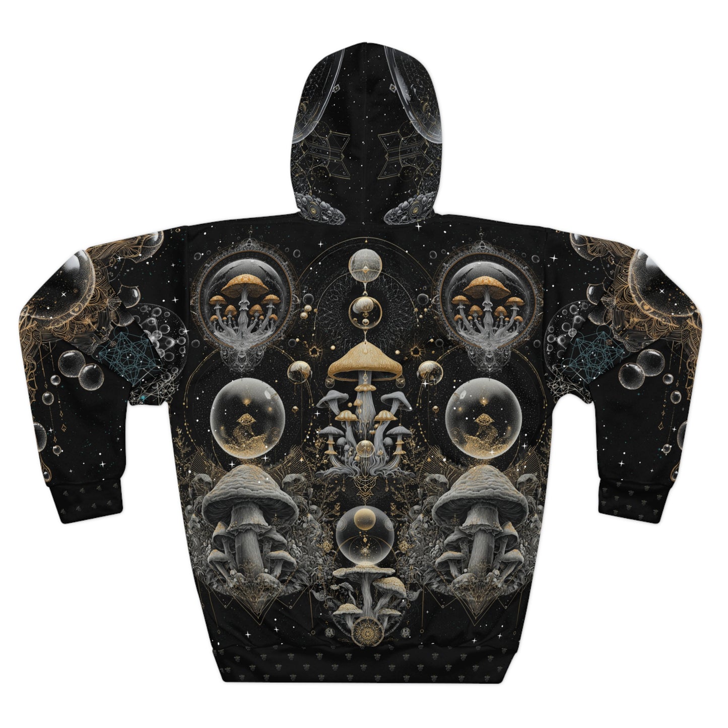 Mystical Mushroom Pullover Hoodie, Psychedelic Art Gift, Unique Fall Fashion, Unisex Outerwear, Print-on-Demand Apparel, Cozy Hoodie
