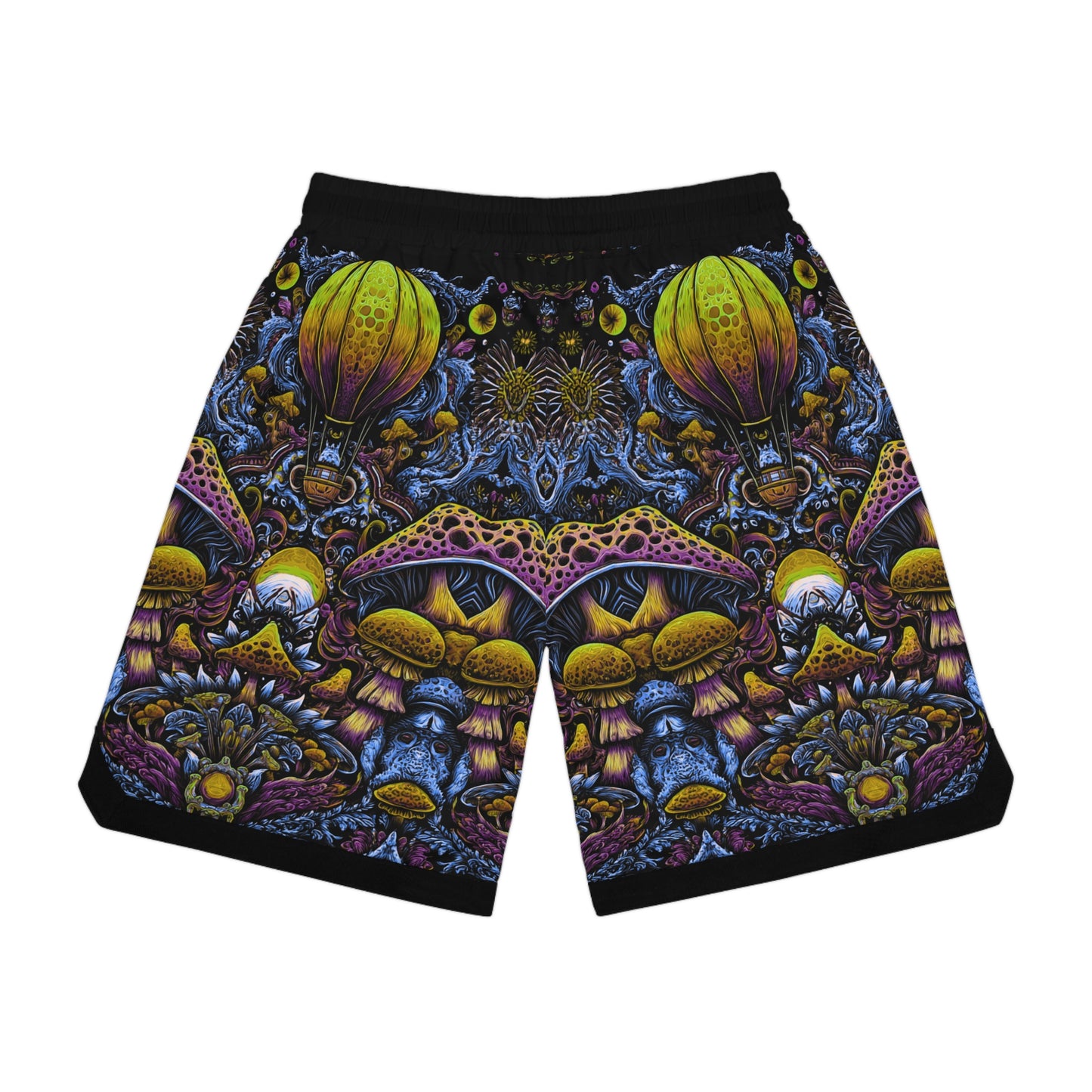 Trippy Festival style psychedelic Basketball Rib Shorts, Vibrant Sportswear, Unique Athletic Shorts, Summer Activewear, Trendy Streetwear, Gift for Athletes