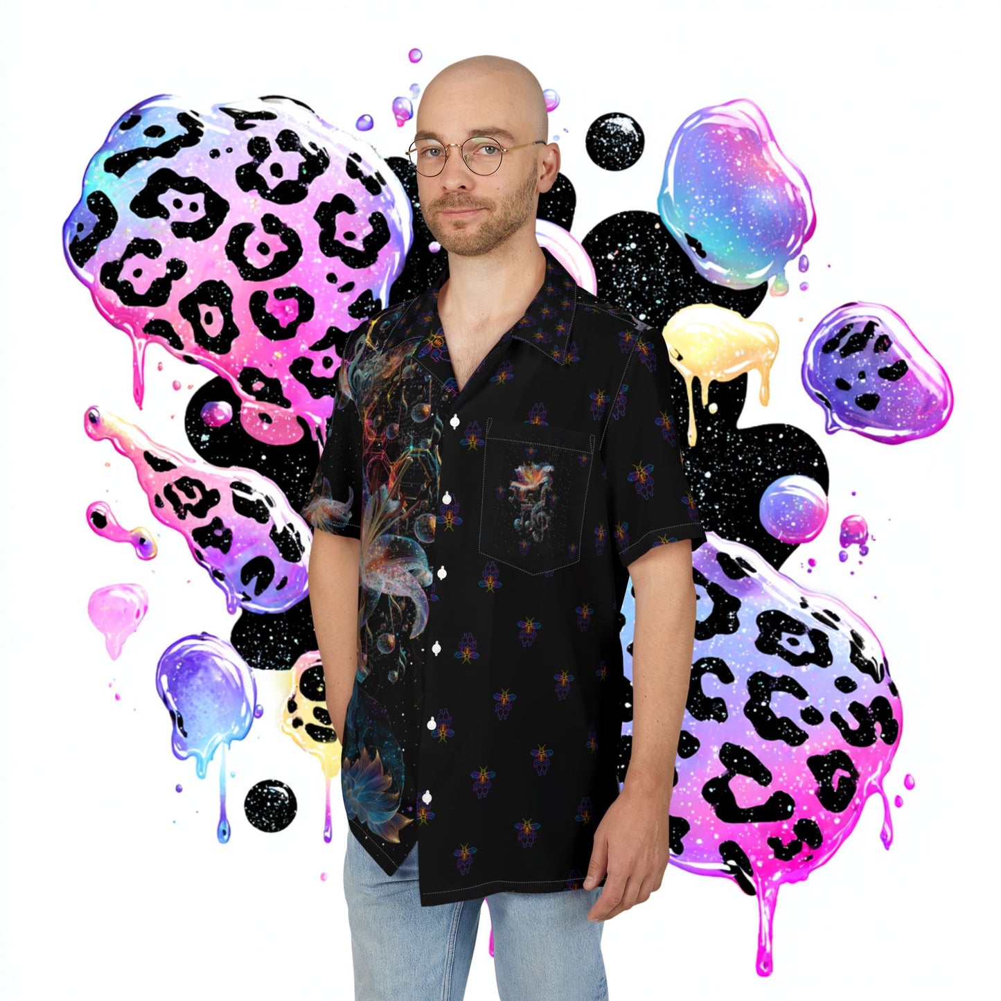 Vibrant Stargazer Lily Summer Shrit, Men's/ Unisex Button-Down Summer Shirt, Beach Vacation Shirt, Unique Casual Shirt