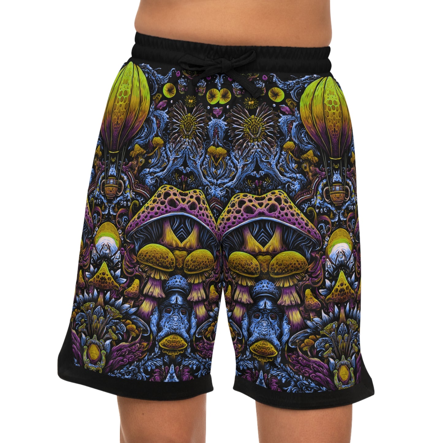 Trippy Festival style psychedelic Basketball Rib Shorts, Vibrant Sportswear, Unique Athletic Shorts, Summer Activewear, Trendy Streetwear, Gift for Athletes