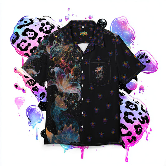 Vibrant Stargazer Lily Summer Shrit, Men's/ Unisex Button-Down Summer Shirt, Beach Vacation Shirt, Unique Casual Shirt