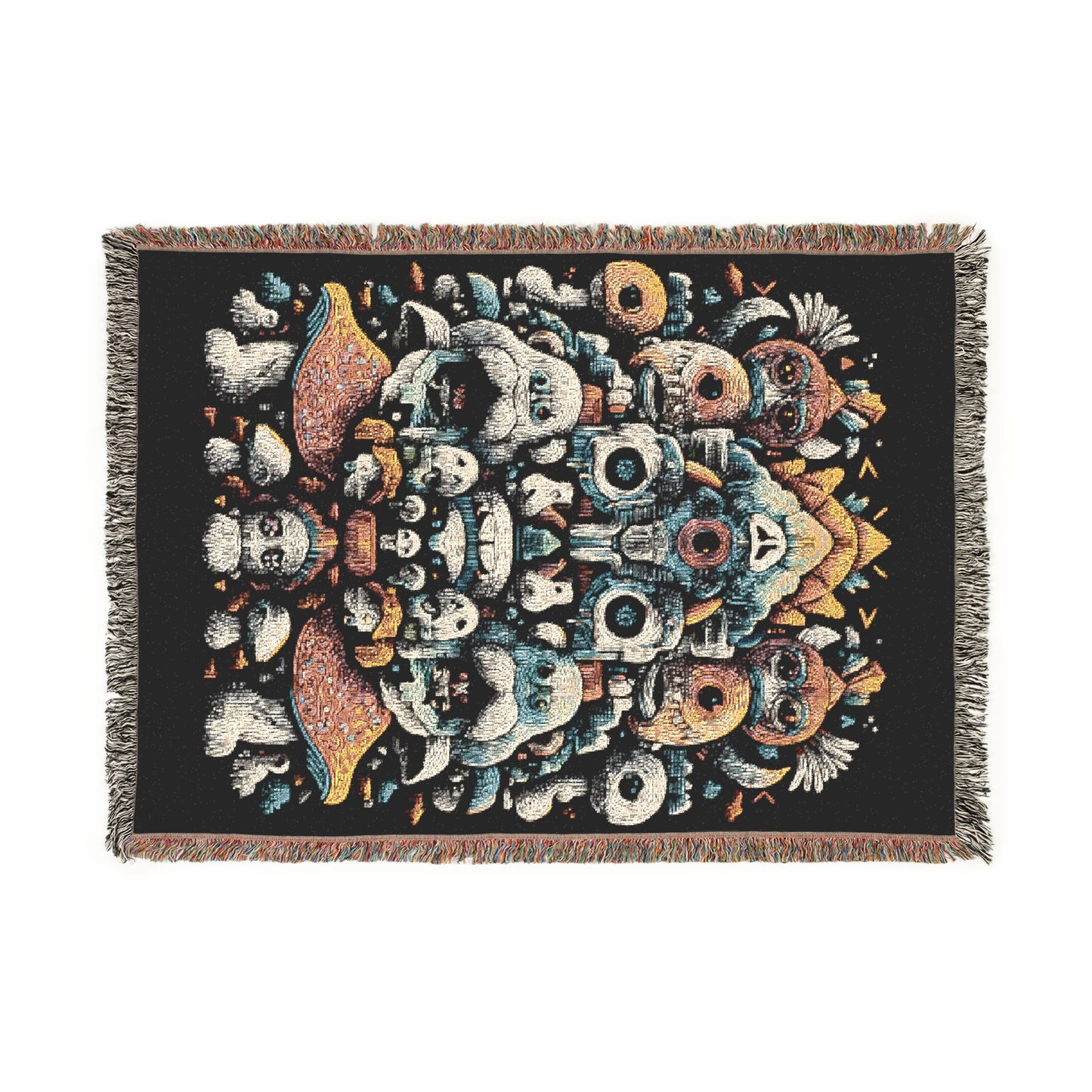 Artistic Woven Blanket, Cozy Home Decor, Boho Throw, Unique Gift, Living Room Accent, Wall Tapestry