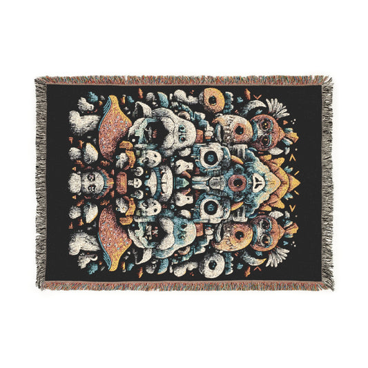 Artistic Woven Blanket, Cozy Home Decor, Boho Throw, Unique Gift, Living Room Accent, Wall Tapestry