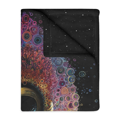 Psychedelic owl Velveteen Blanket - Cozy Décor for Bohemian Vibes, Perfect Gift for Home, Camping, Festivals, and Meditation