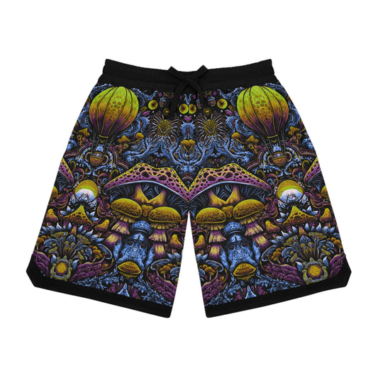 Trippy Festival style psychedelic Basketball Rib Shorts, Vibrant Sportswear, Unique Athletic Shorts, Summer Activewear, Trendy Streetwear, Gift for Athletes