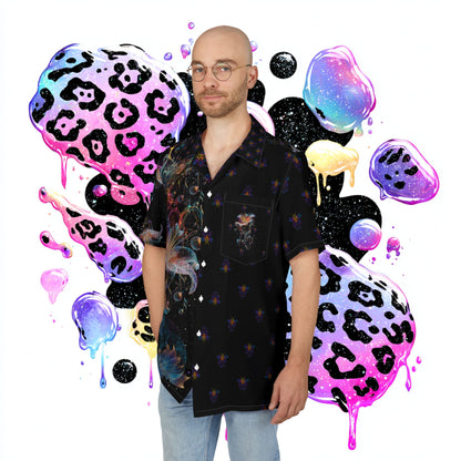 Vibrant Stargazer Lily Summer Shrit, Men's/ Unisex Button-Down Summer Shirt, Beach Vacation Shirt, Unique Casual Shirt